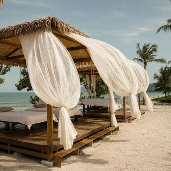 Beach massage cabanas at Anantara Koh Yao Yai