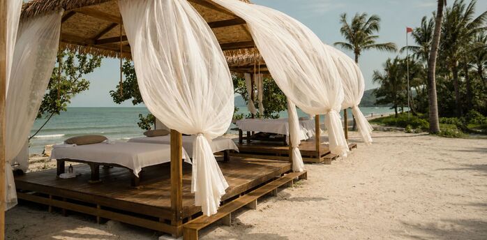 Beach massage cabanas at Anantara Koh Yao Yai