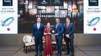 IHG and Asset World Corporation representatives at the Ruby hotel launch press conference in Bangkok