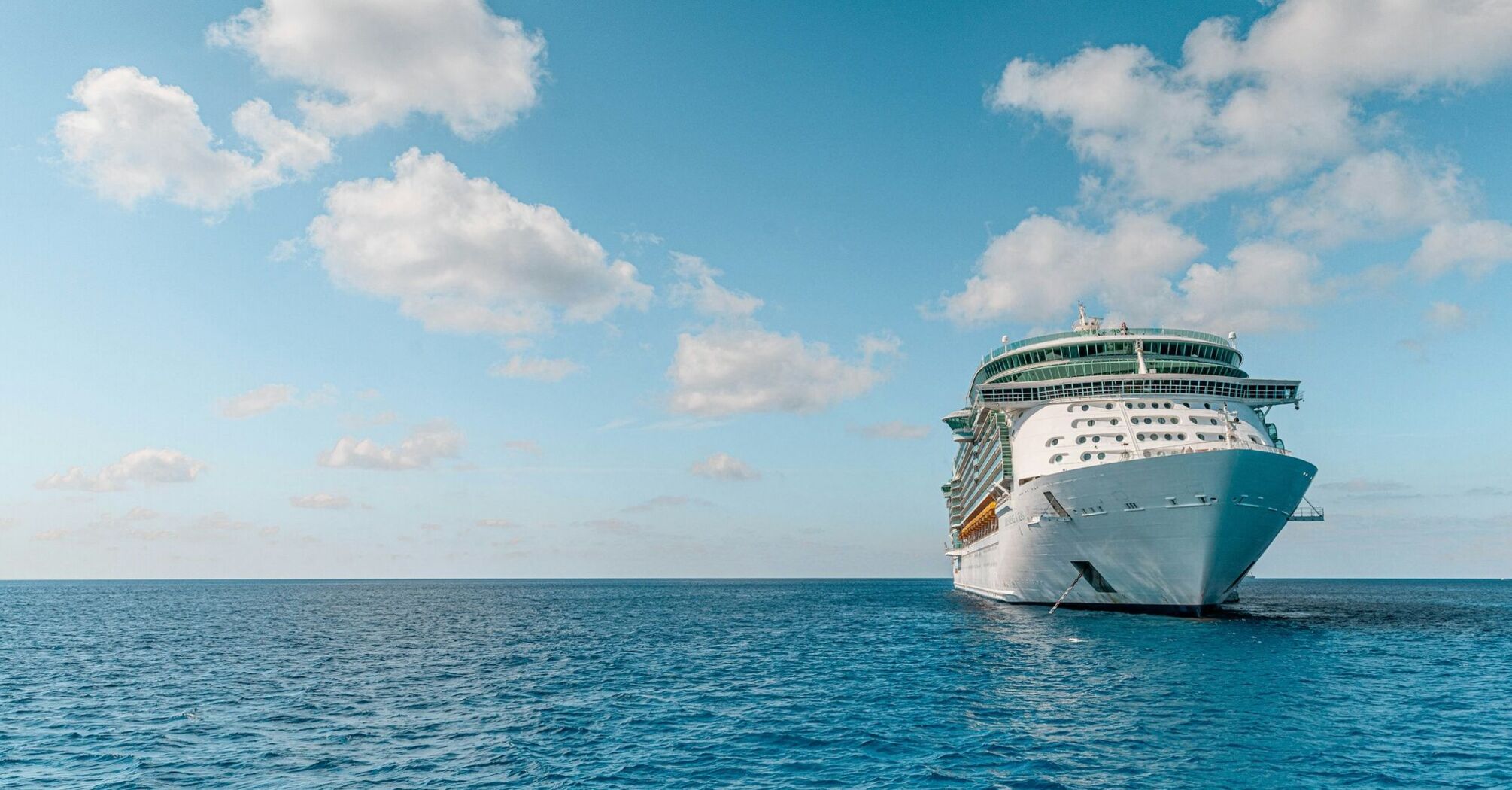 Cruise ship sailing on open water
