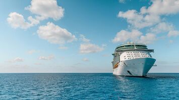 Cruise ship sailing on open water