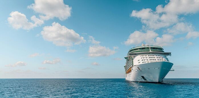 Cruise ship sailing on open water