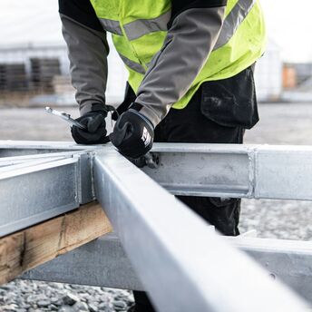 Construction worker carrying out rail upgrade work