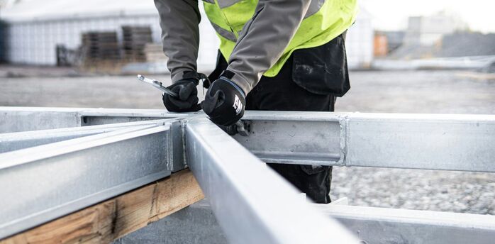 Construction worker carrying out rail upgrade work