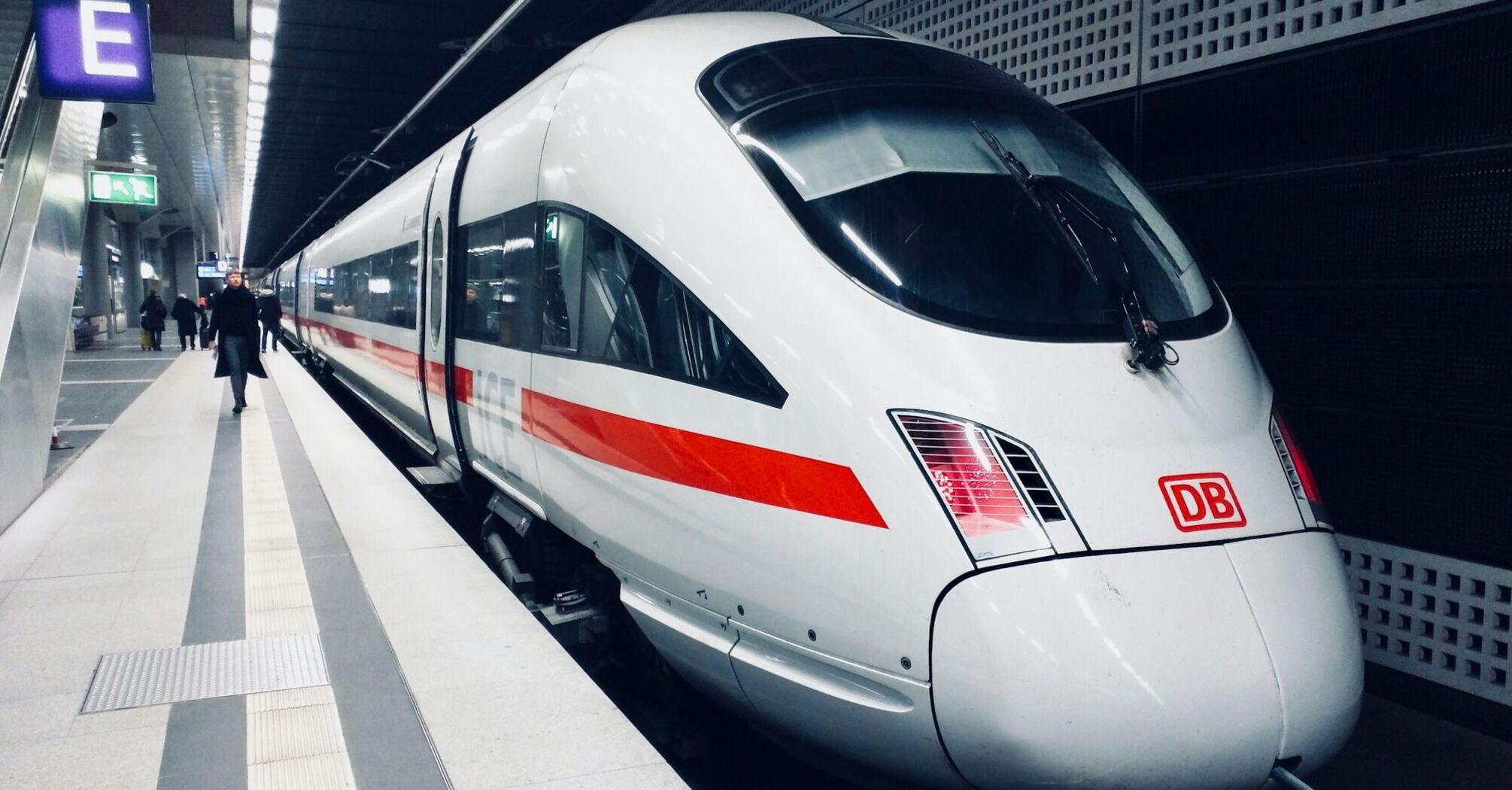 Deutsche Bahn ICE train at a station