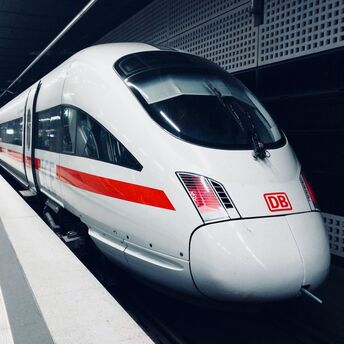 Deutsche Bahn ICE train at a station