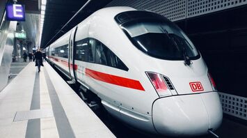 Deutsche Bahn ICE train at a station