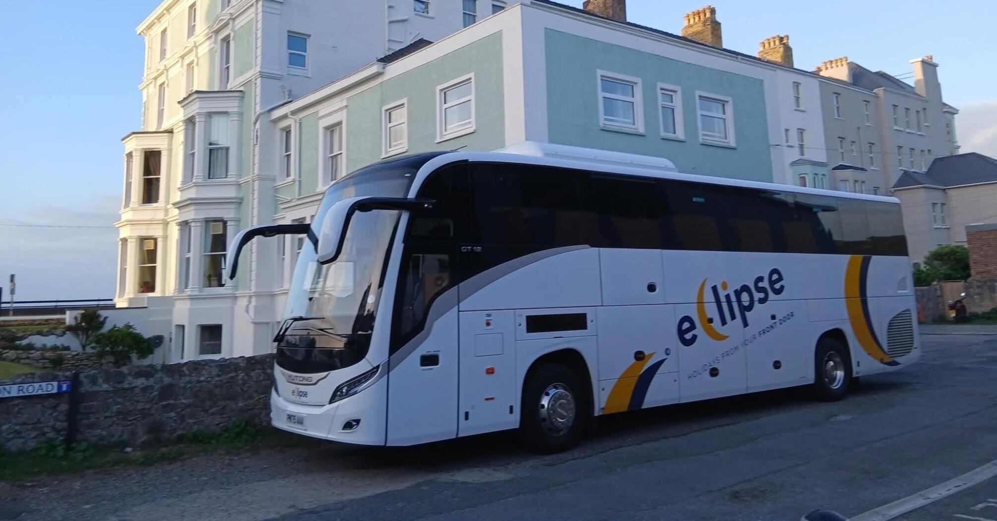 Eclipse Breaks coach on a UK street