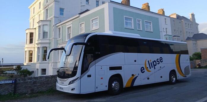 Eclipse Breaks coach on a UK street