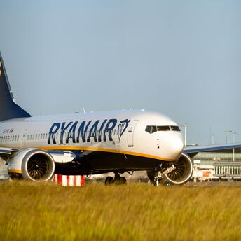 Ryanair aircraft at an airport