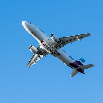 Eurowings Airbus A320 operating a winter route