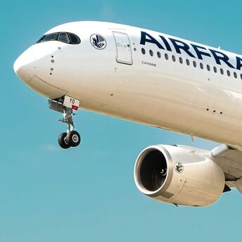 Air France widebody aircraft approaching landing