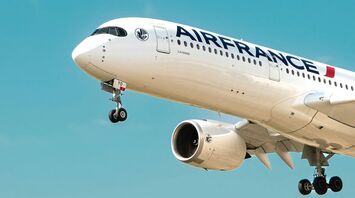 Air France widebody aircraft approaching landing