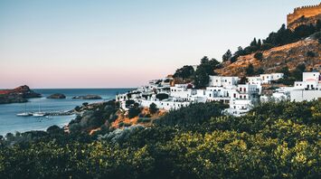 Coastal town overlooking the sea