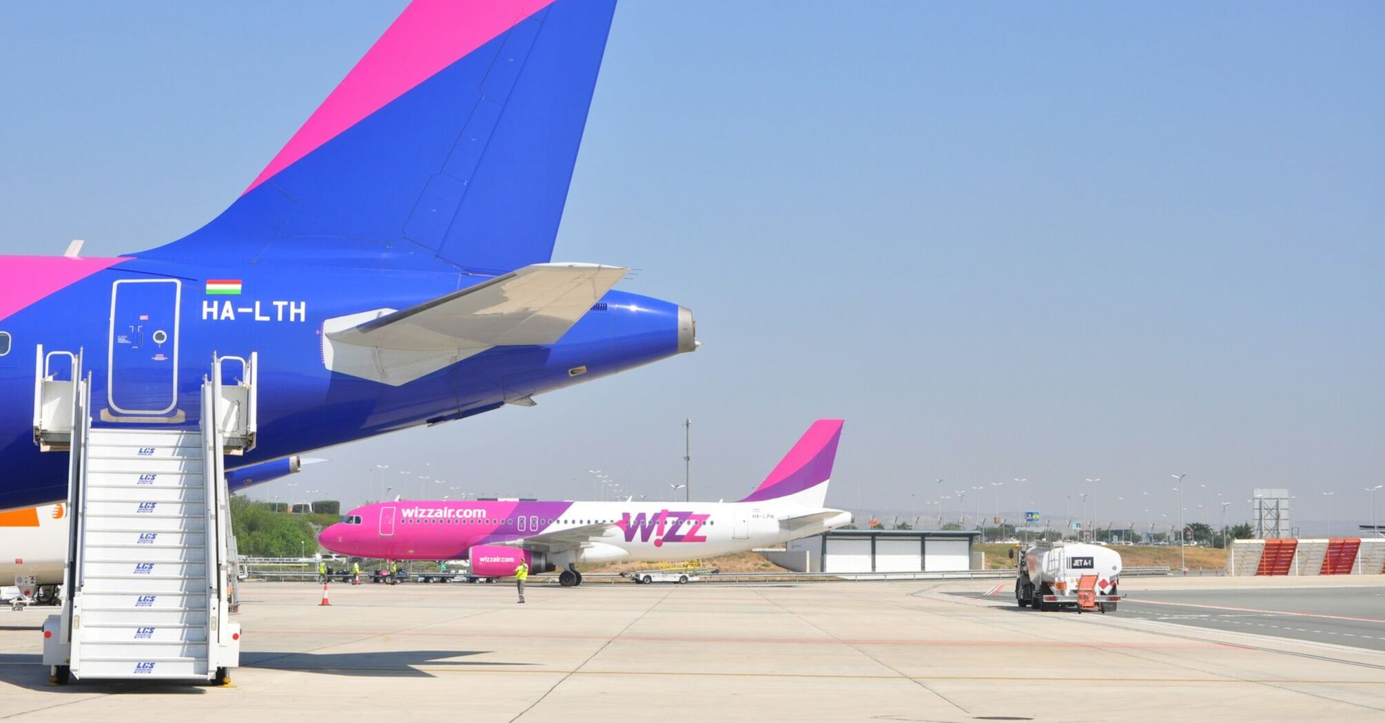 Wizz Air aircraft parked at the airport