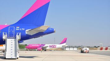 Wizz Air aircraft parked at the airport