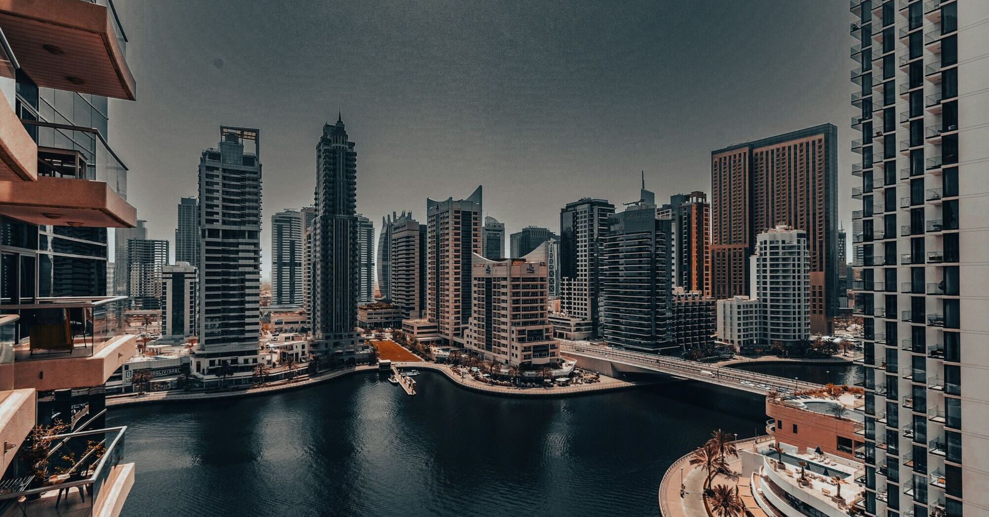 Dubai Marina skyline with high-rise towers and waterfront canal