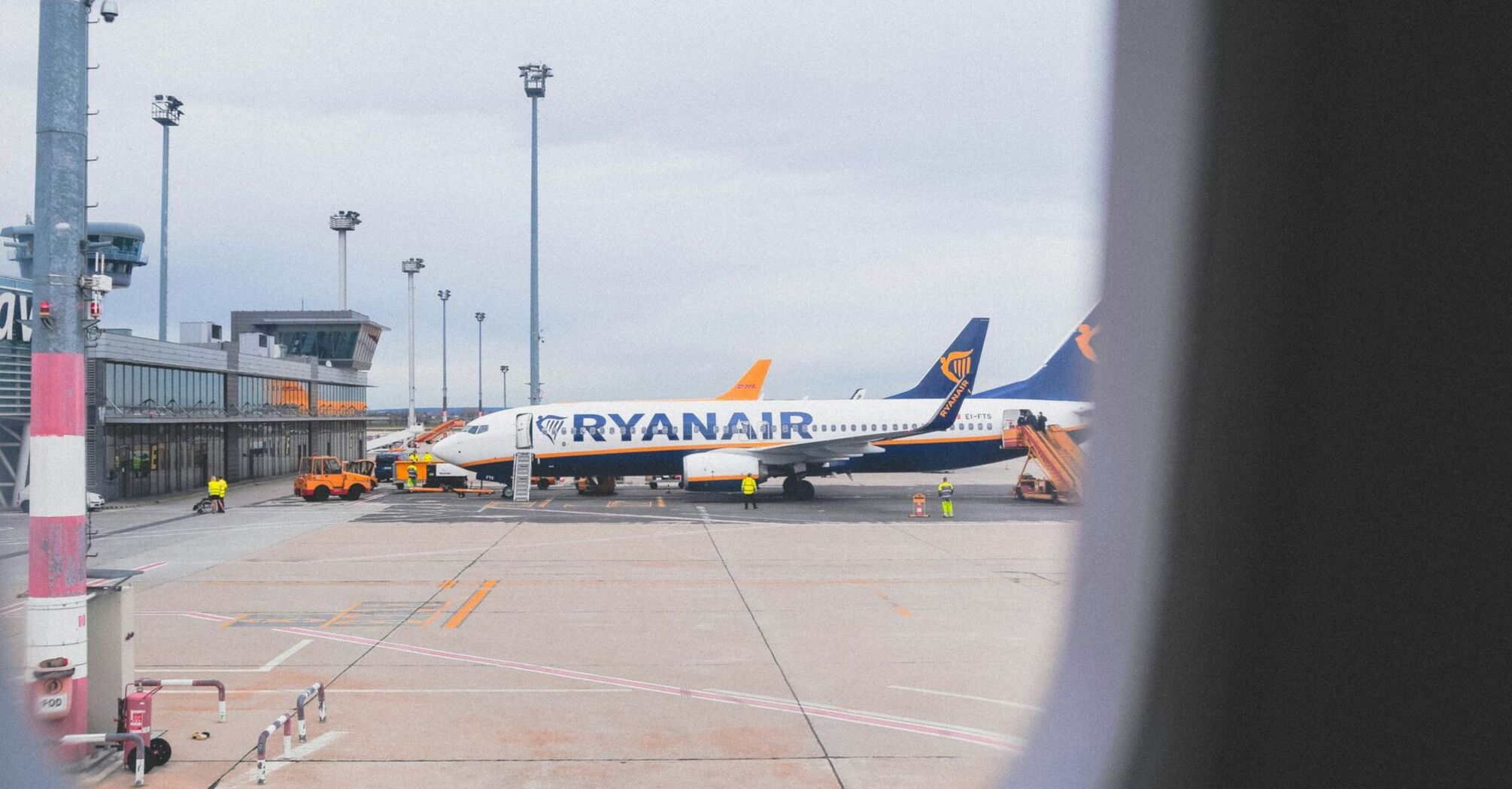Ryanair aircraft parked at airport stand