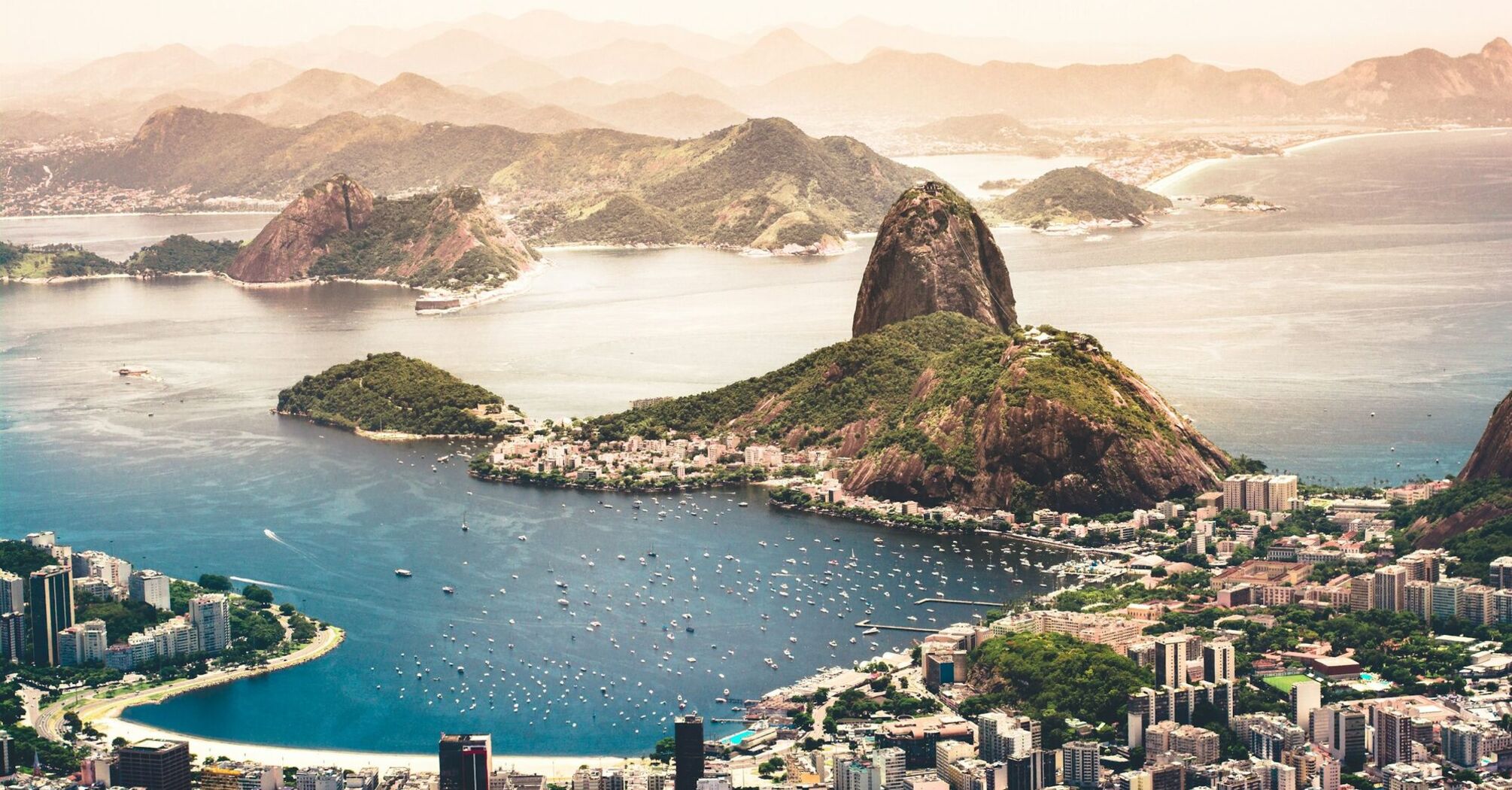 Coastline and bay in southern Brazil