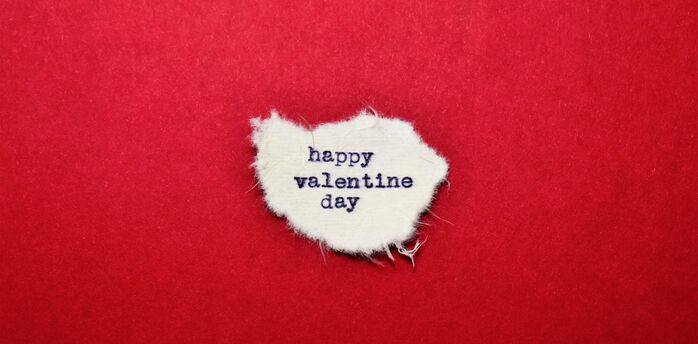 Happy Valentine’s Day message on red background