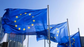 European Union flags flying outside EU institutions