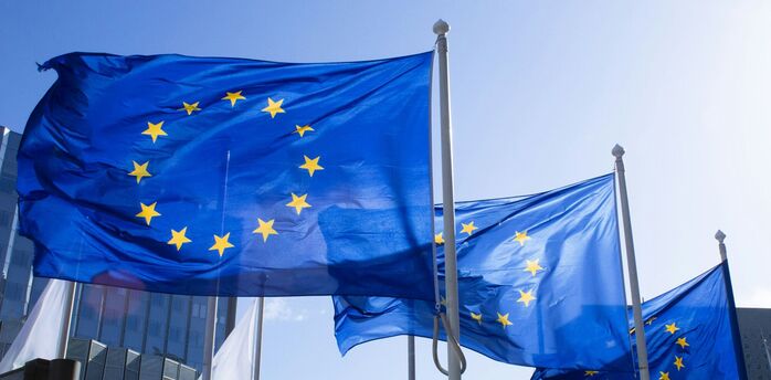 European Union flags flying outside EU institutions