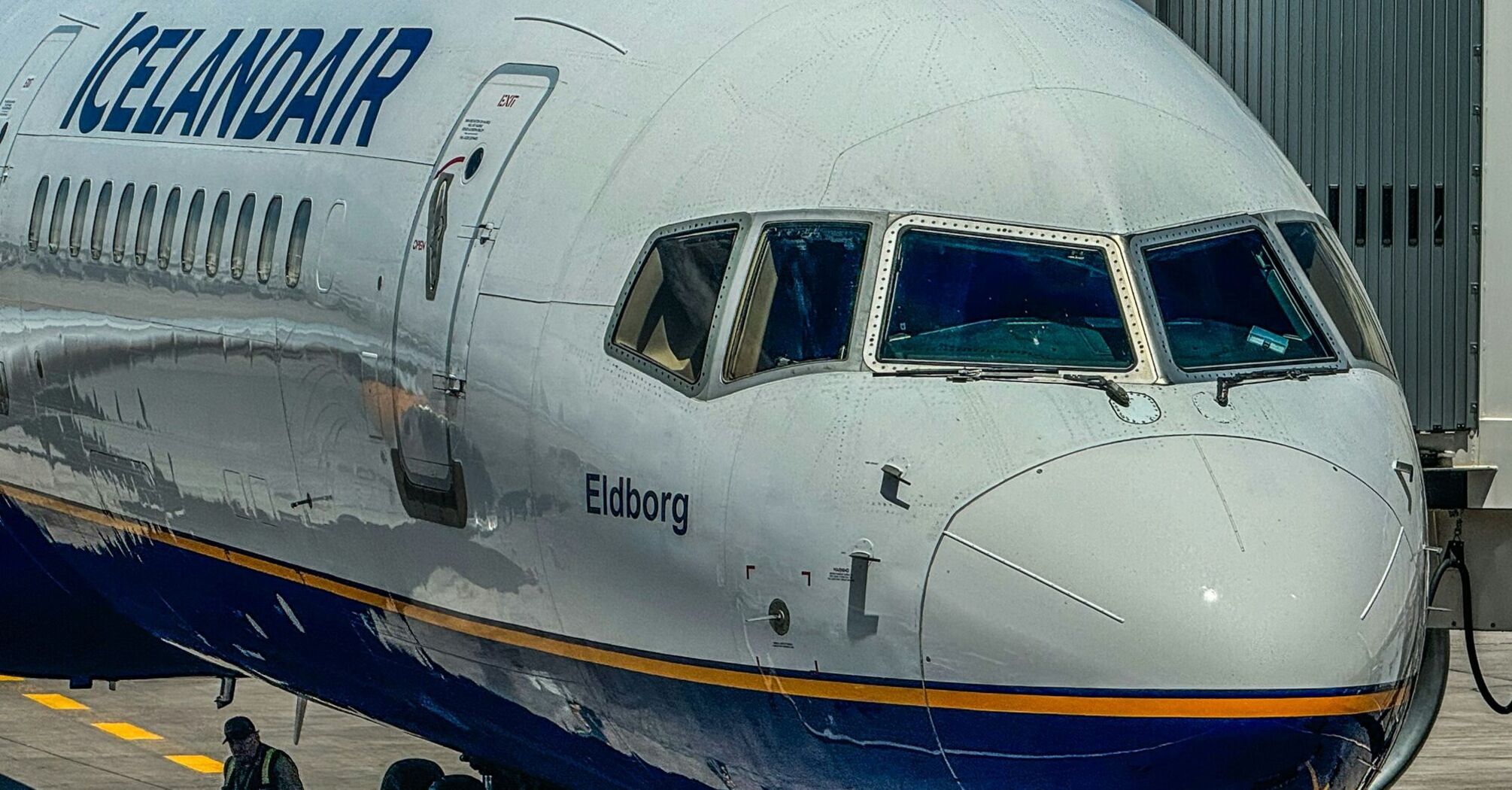 Icelandair aircraft parked at the gate