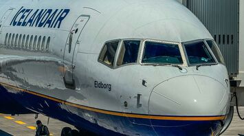 Icelandair aircraft parked at the gate