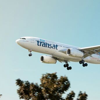 Air Transat Airbus A330 approaching for landing