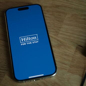 Hilton mobile app displayed on smartphone screen