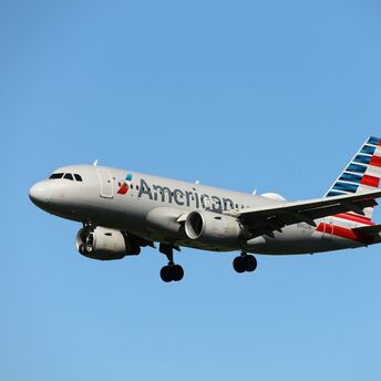 American Airlines aircraft approaching for landing