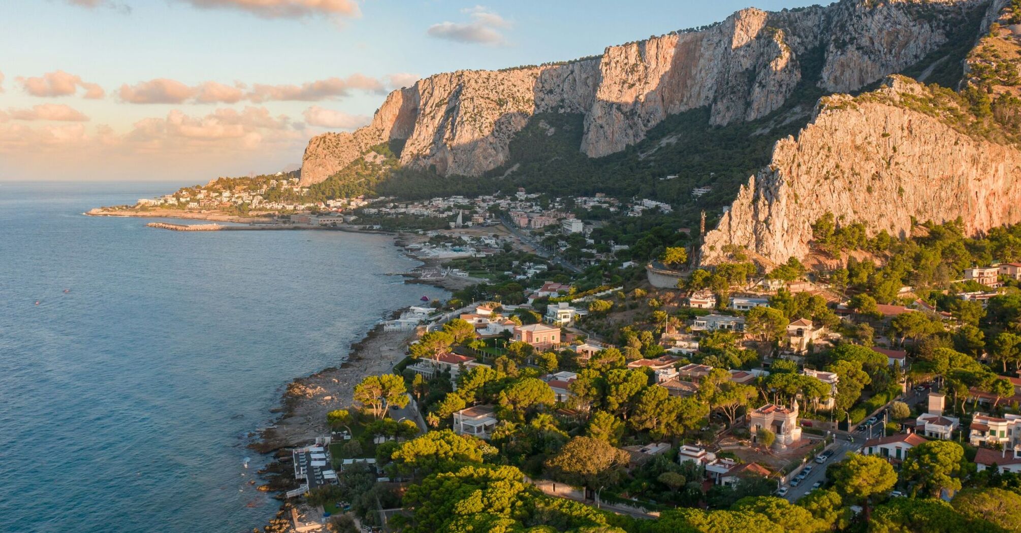 Palermo coastline with Monte Pellegrino cliffs above the city