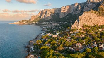 Palermo coastline with Monte Pellegrino cliffs above the city