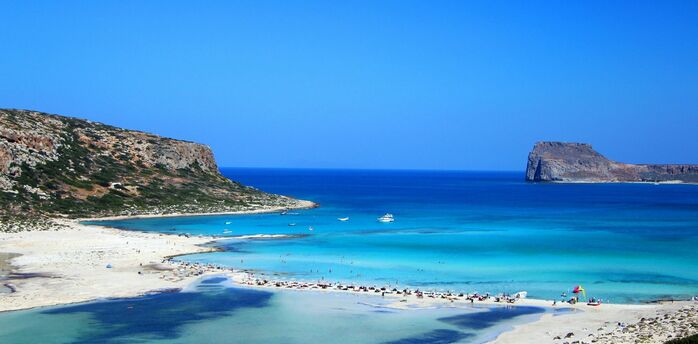 Balos lagoon beach with turquoise water in Crete