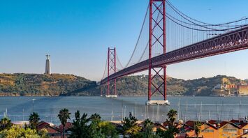 25 de Abril Bridge in Lisbon over the Tagus River