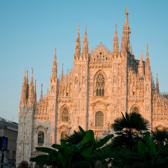 Milan Cathedral Duomo exterior in evening light