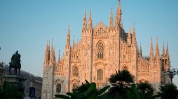 Milan Cathedral Duomo exterior in evening light