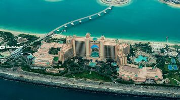 Atlantis hotel and Palm Jumeirah aerial view in Dubai