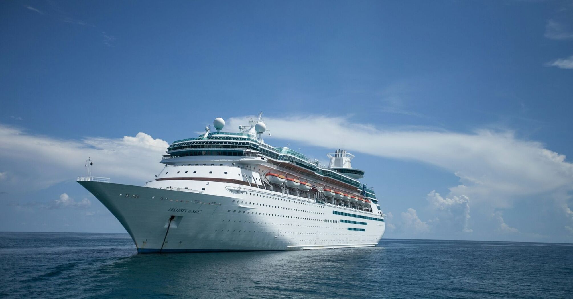 Cruise ship sailing in open waters