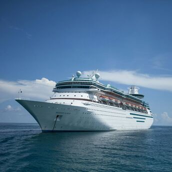 Cruise ship sailing in open waters