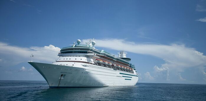 Cruise ship sailing in open waters