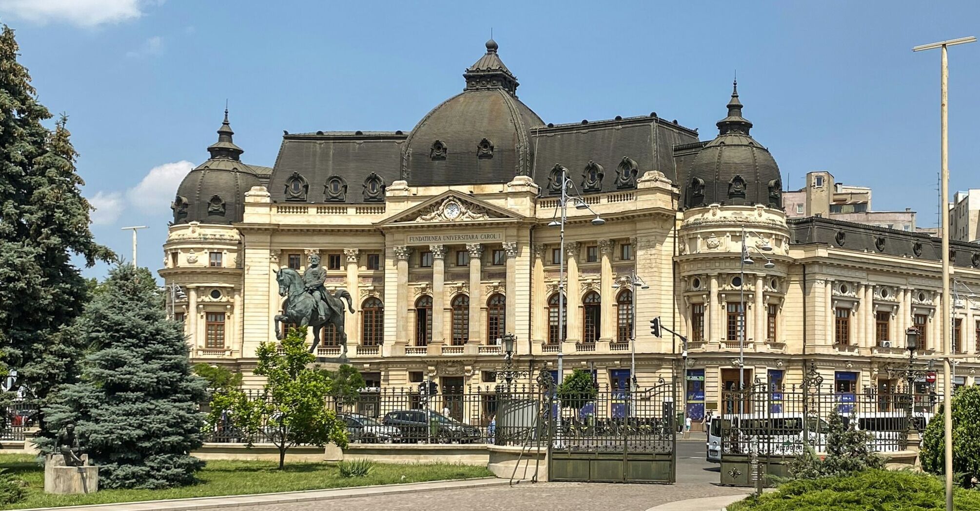 Historic building in Bucharest city centre with domed roof
