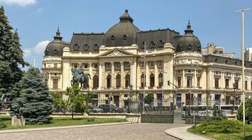Historic building in Bucharest city centre with domed roof
