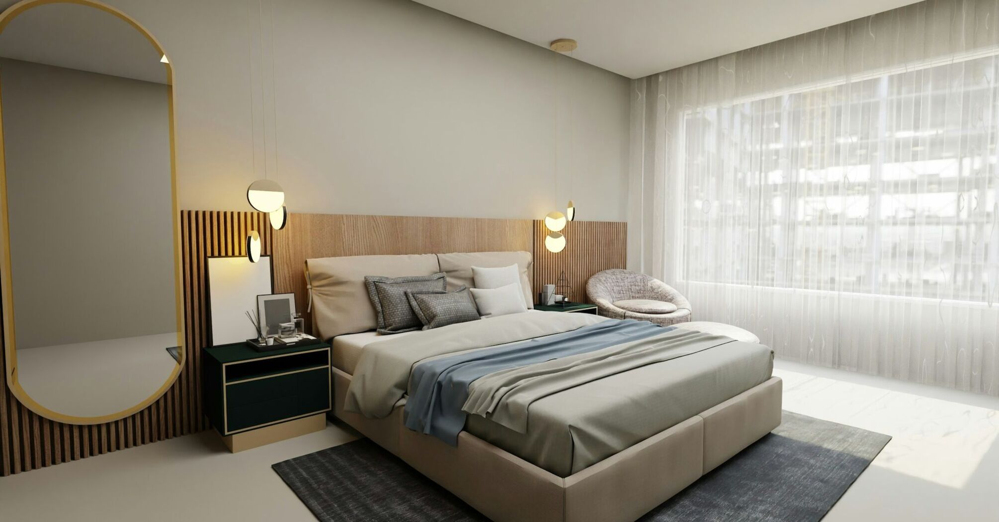 Modern premium hotel room with minimalist design