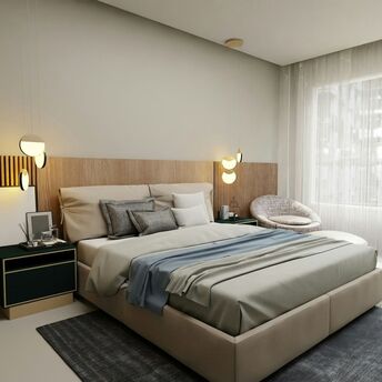 Modern premium hotel room with minimalist design