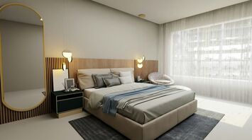 Modern premium hotel room with minimalist design