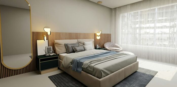 Modern premium hotel room with minimalist design