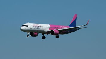 Wizz Air aircraft approaching runway