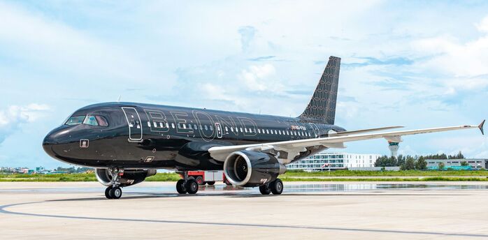 beOnd Airbus A321 aircraft on runway