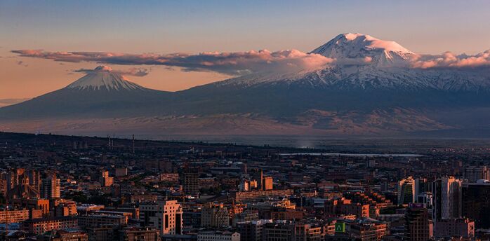 Yerevan skyline with Mount Ararat in background